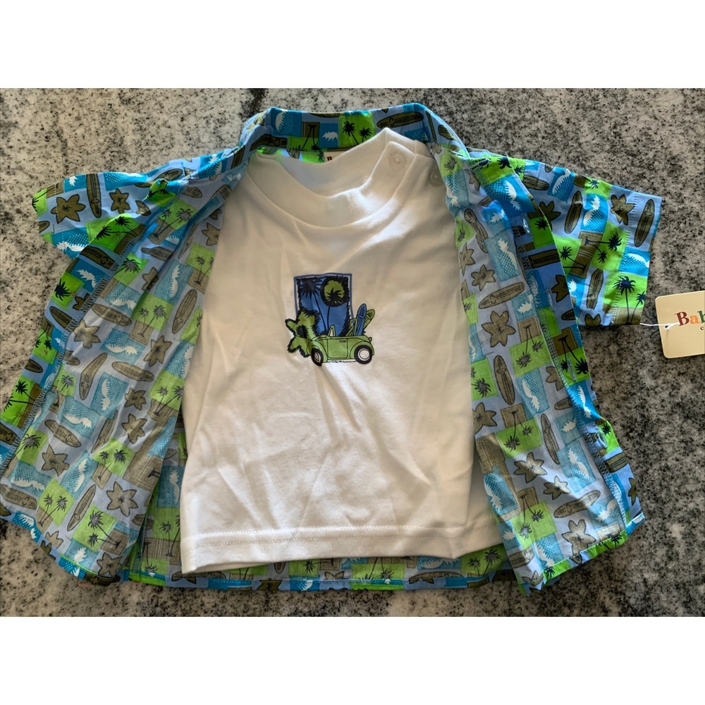New Baby Togs Infant Boy Surfboard 2 Shirt Set 3-6M NWT (E18) - Picture 2 of 4
